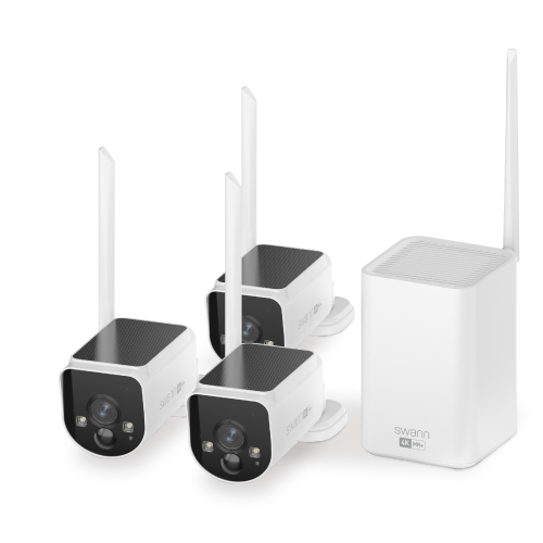 MaxRanger4K™ Solar 3 Camera Security System with Longest Range Wireless with Gutter Mounts | SWNVK-MR4KSD3BB
