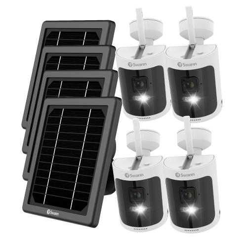 Extra 2K Wireless Security Cameras 4 Pack with Solar Charging Panels | SRNVW-600CMBWB4S2
